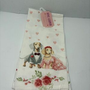 Dachshund Kitchen Towels Made in India Beaded Dachshund Doxie Towels NWT